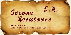 Stevan Mašulović vizit kartica